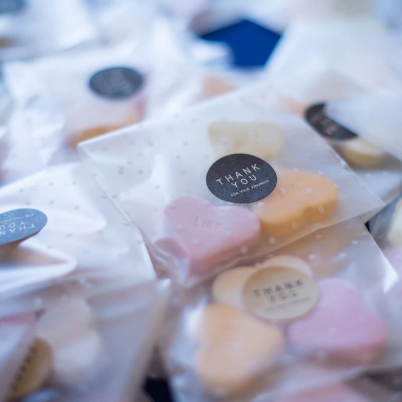OPP CPP PE Bolso de sellado de plástico con adhesivo superior autoadhesivo para galletas dulces